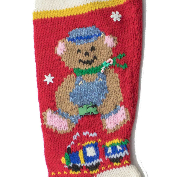 Choo-Choo Charlie Hand Knit Christmas Stocking Finished & Personalized