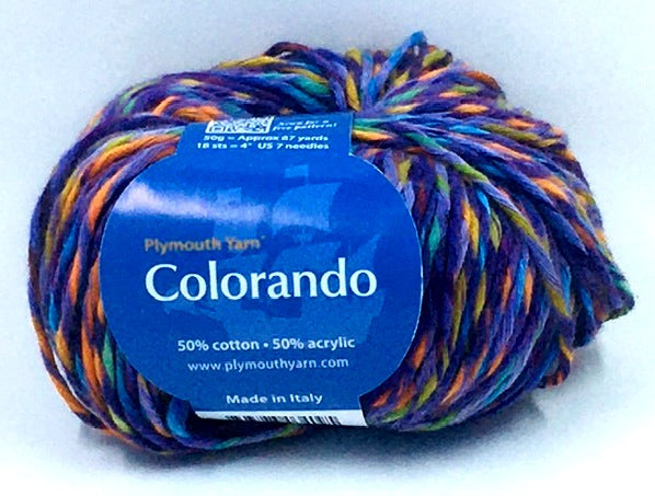 Plymouth Colorando Violetta #604 - Purple, Yellow Orange & Blue Multi Color Yarn