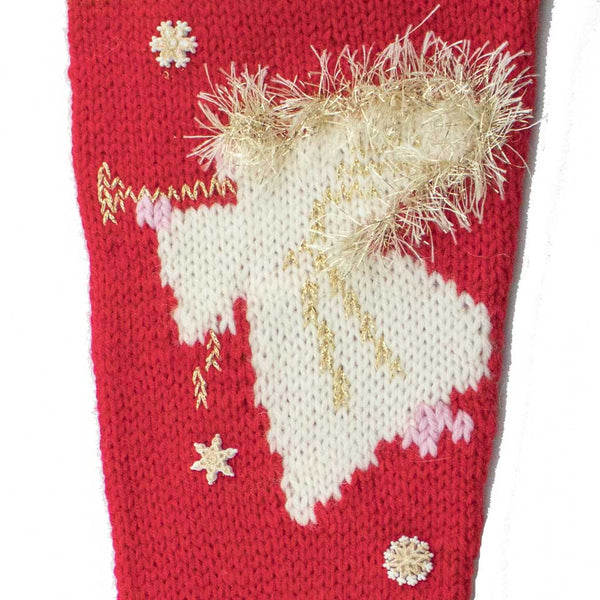 Red Angel Christmas Stocking Knitting Kit - # 7017-RK