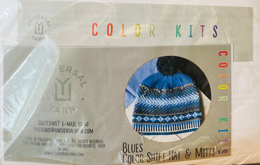 Blues Hat & Fingerless Mitts Knitting Kit