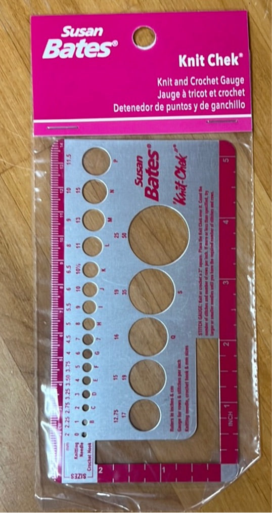 Susan Bates Knit Check Knitting Needle Sizer