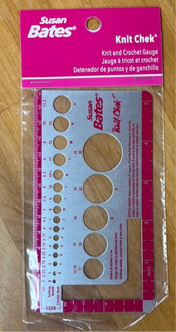 Susan Bates Knit Check Knitting Needle Sizer