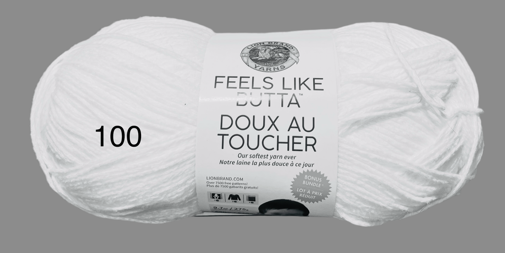 Feels Like Butta Lion Brand Polyester Yarn - #100 White - 590yd