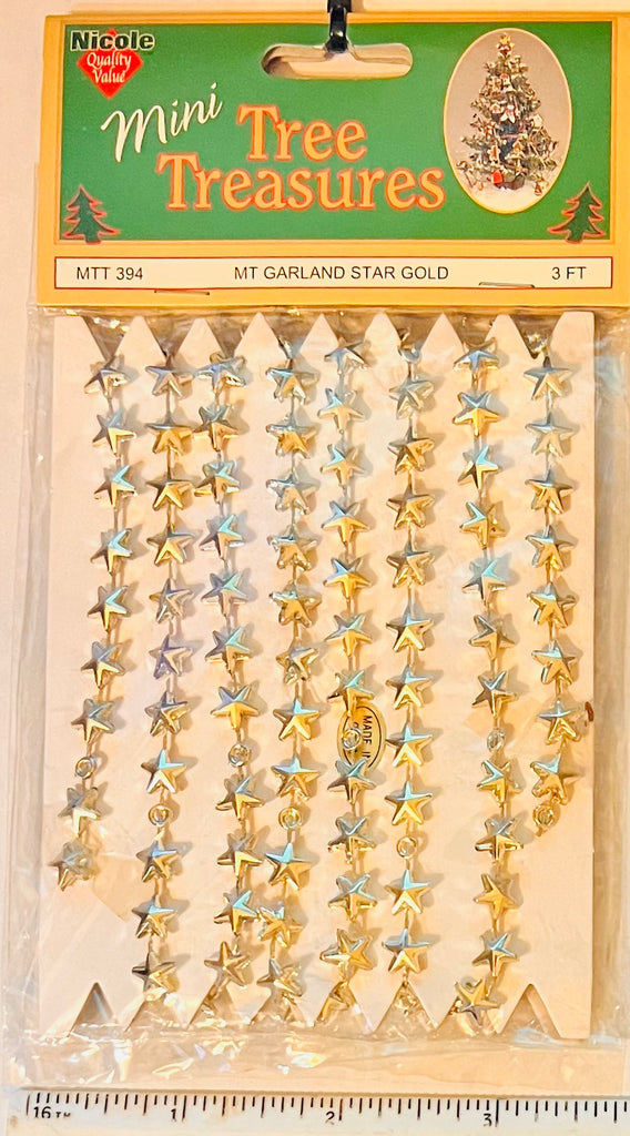 Mini Tree Treasures Star Garland (Gold) by Nicole - 1pc - 3ft - #MTT394 Imported