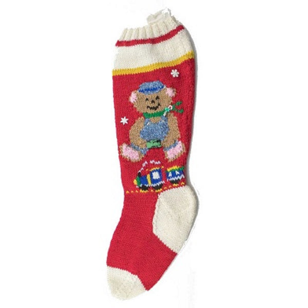 Choo-Choo Charlie Hand Knit Christmas Stocking Finished - #7045