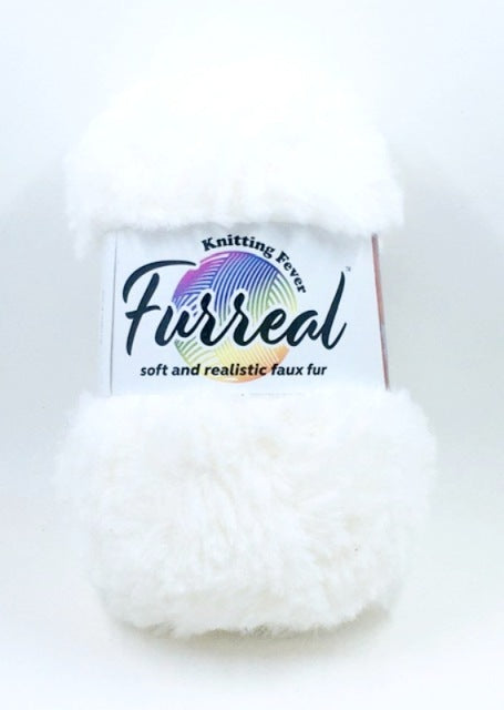 Loren Furry Knitting Yarn, Cream - RF065 - Hobiumyarns