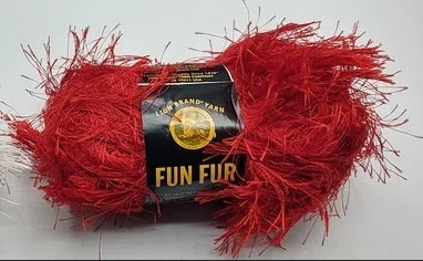 Lot of 7 Skeins Lion Brand Fun Fur Yarn Lava & Hot Pink - Bernat Cabaret  Crimson