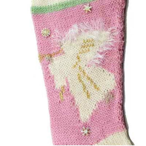 Angel Hand Knit Christmas Stocking - Finished