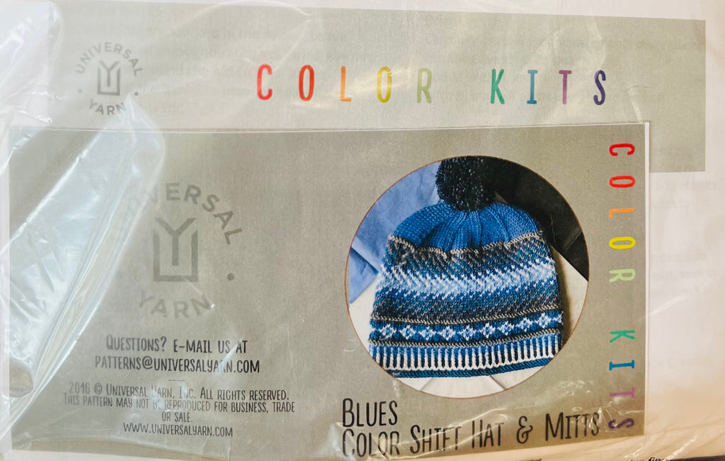 Blues Hat & Fingerless Mitts Knitting Kit